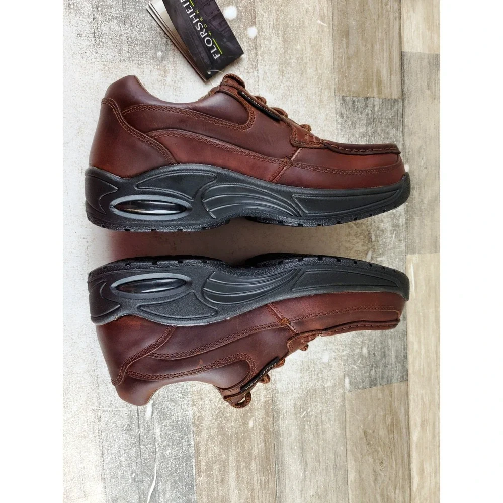 Florsheim Polaris Work Shoes Mens 9 / Womens 11 D Brown Composite Moc Toe Oxford